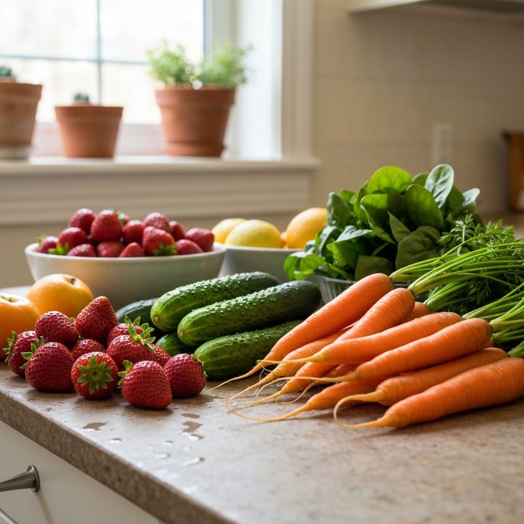Frische Lebensmittel und ausgewogene Ernährung im Alltag